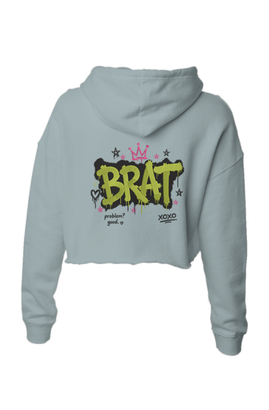 Brat Green Crop Hoodie